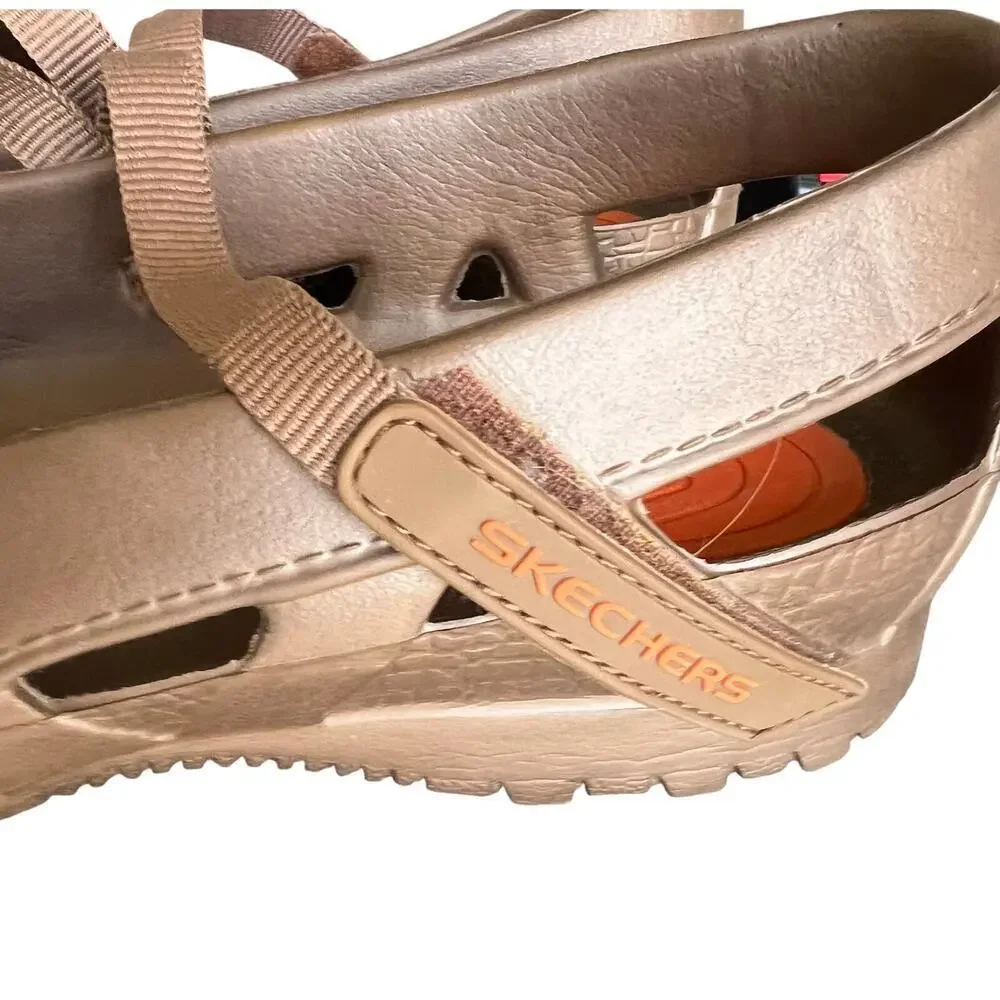 Skechers Cali Gear Mary Jane shoes bronze brown rubber waterproof sz 9